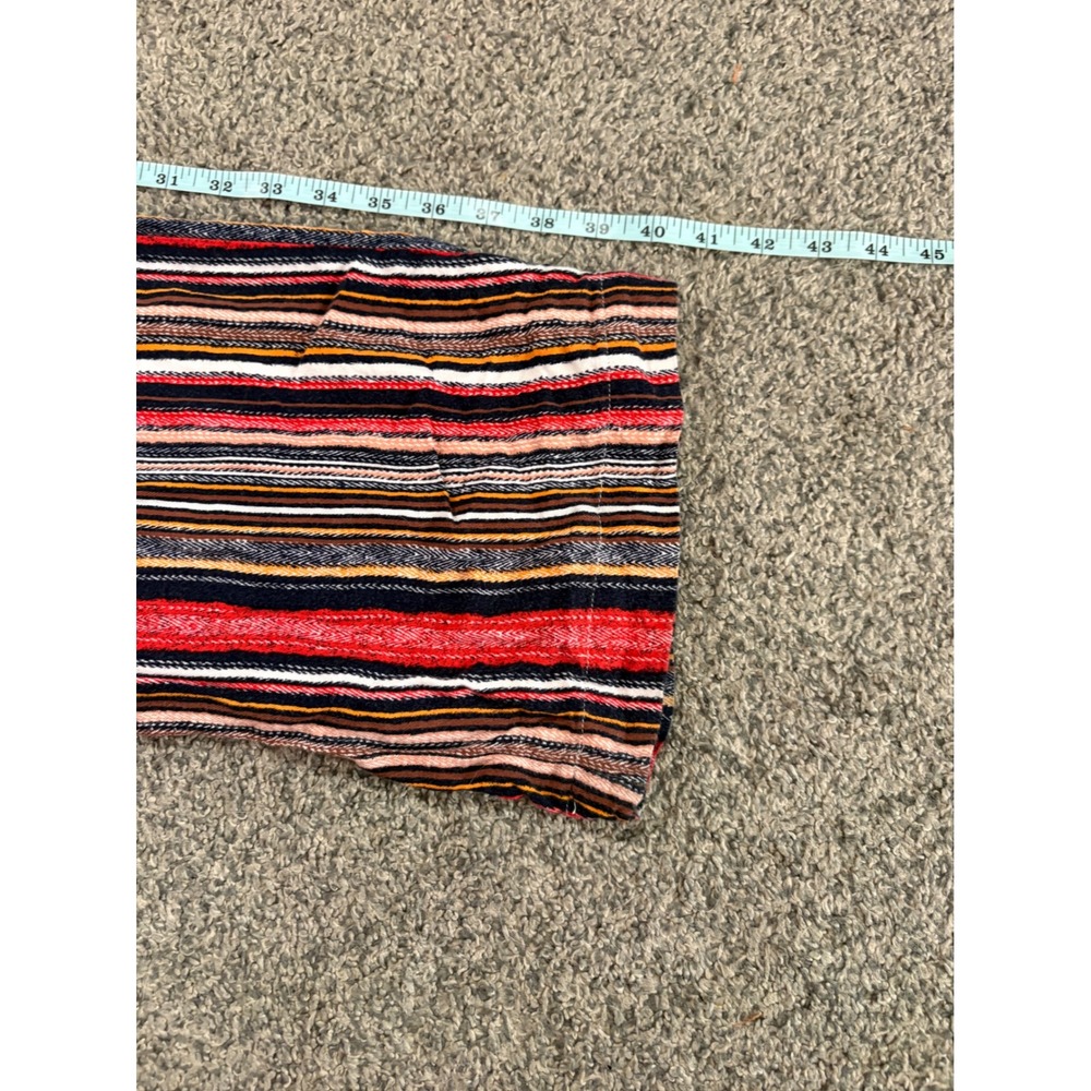 Velvet Heart Wide Leg Pants Women Medium Red Striped Rope Belt Boho Beachy - Picture 9 of 11